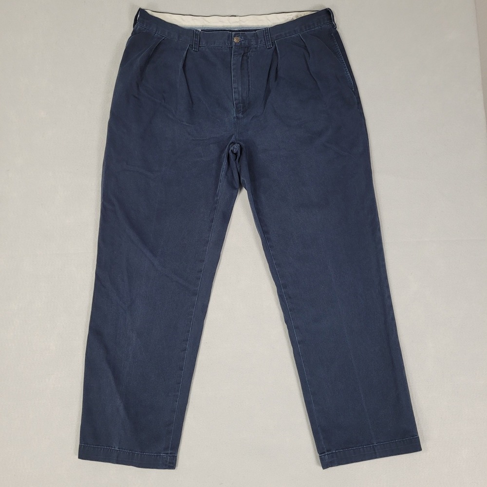 Polo Ralph Lauren Mens Navy Blue Classic Fit Pleated Chino Pants 38x30